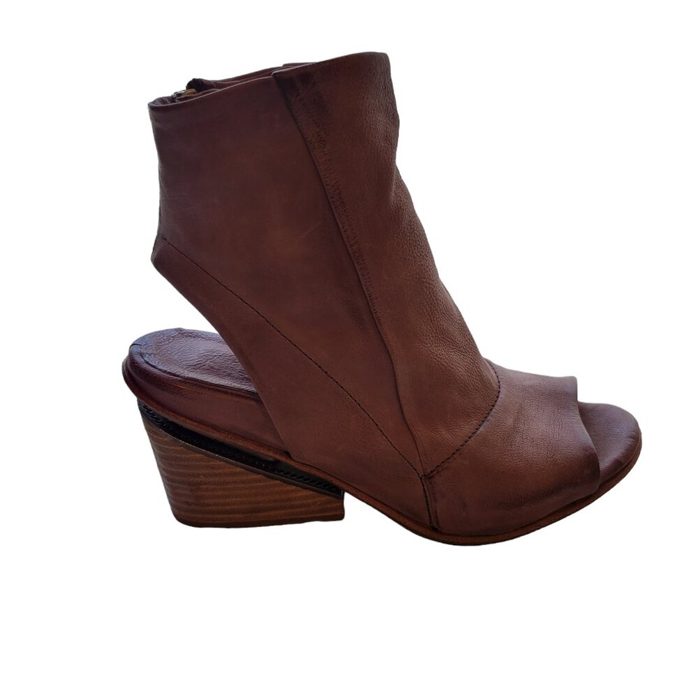 A.S.98 Mauve Open Toe Booties Size 37 - image 5